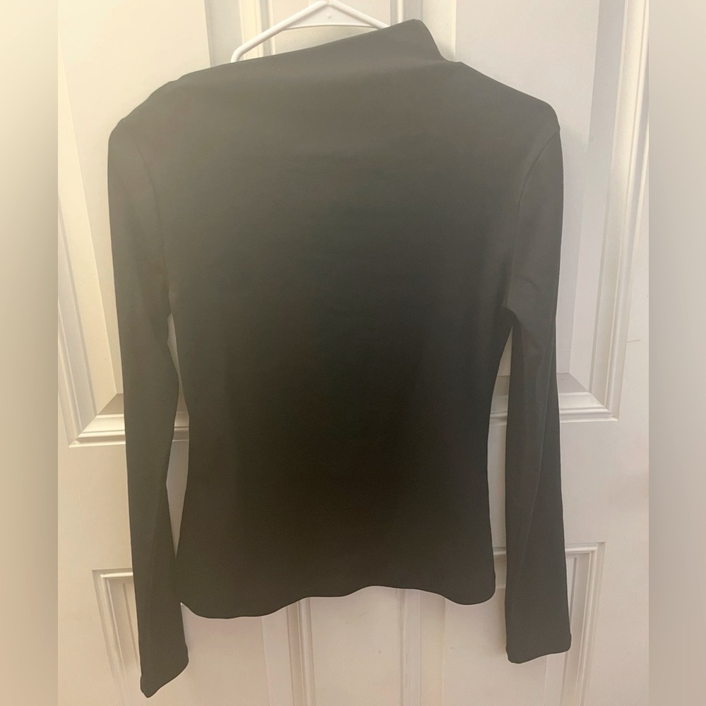 NWOT - Banana Republic Ling Sleeve Mock Neck Top - Black - XS